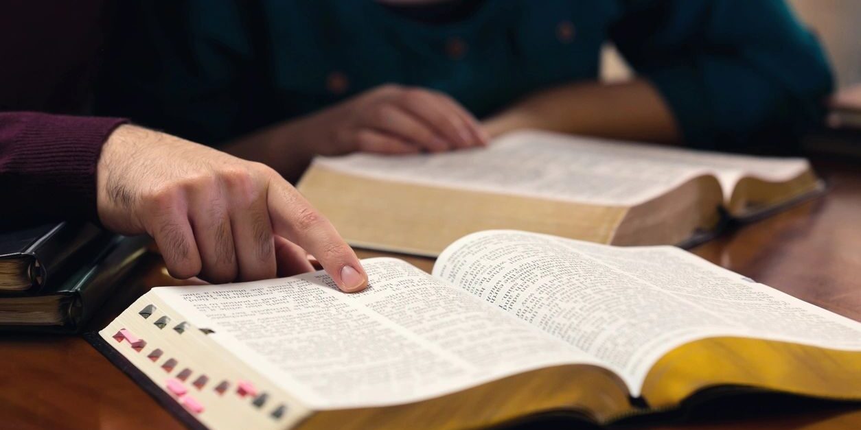 A person reading a bible